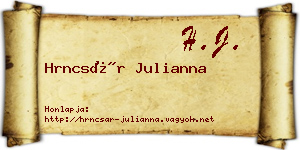 Hrncsár Julianna névjegykártya